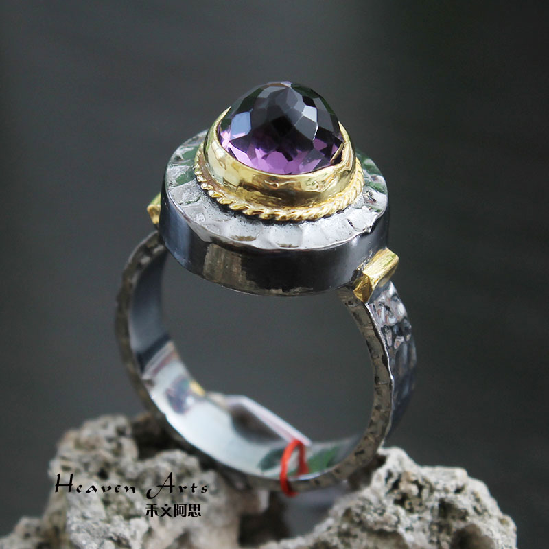 嵌施华洛世奇水晶戒指 - 戒指 - 宝石银饰,Heav