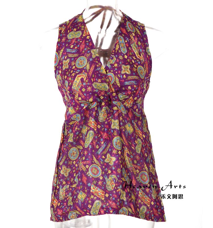 印花真丝衣+-+衣服+-+印巴服装