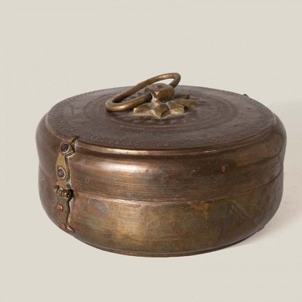 印度手工铜收纳盒24*24*15cm