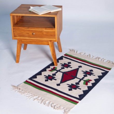 印度棉编织地毯瑜伽垫桌旗搭毯60*90cm