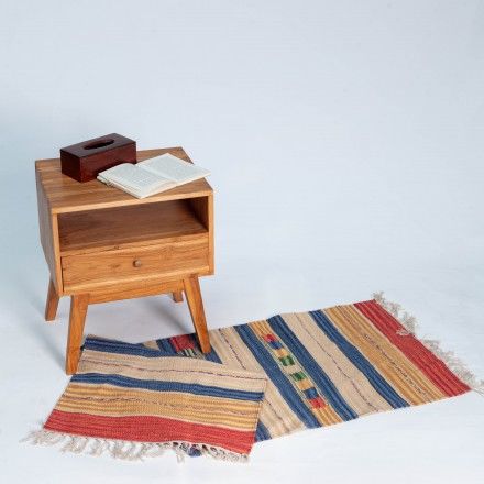 印度棉编织地毯瑜伽垫桌旗搭毯60*180cm
