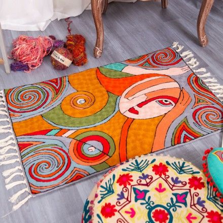 尼泊尔羊毛地毯挂毯88*59cm