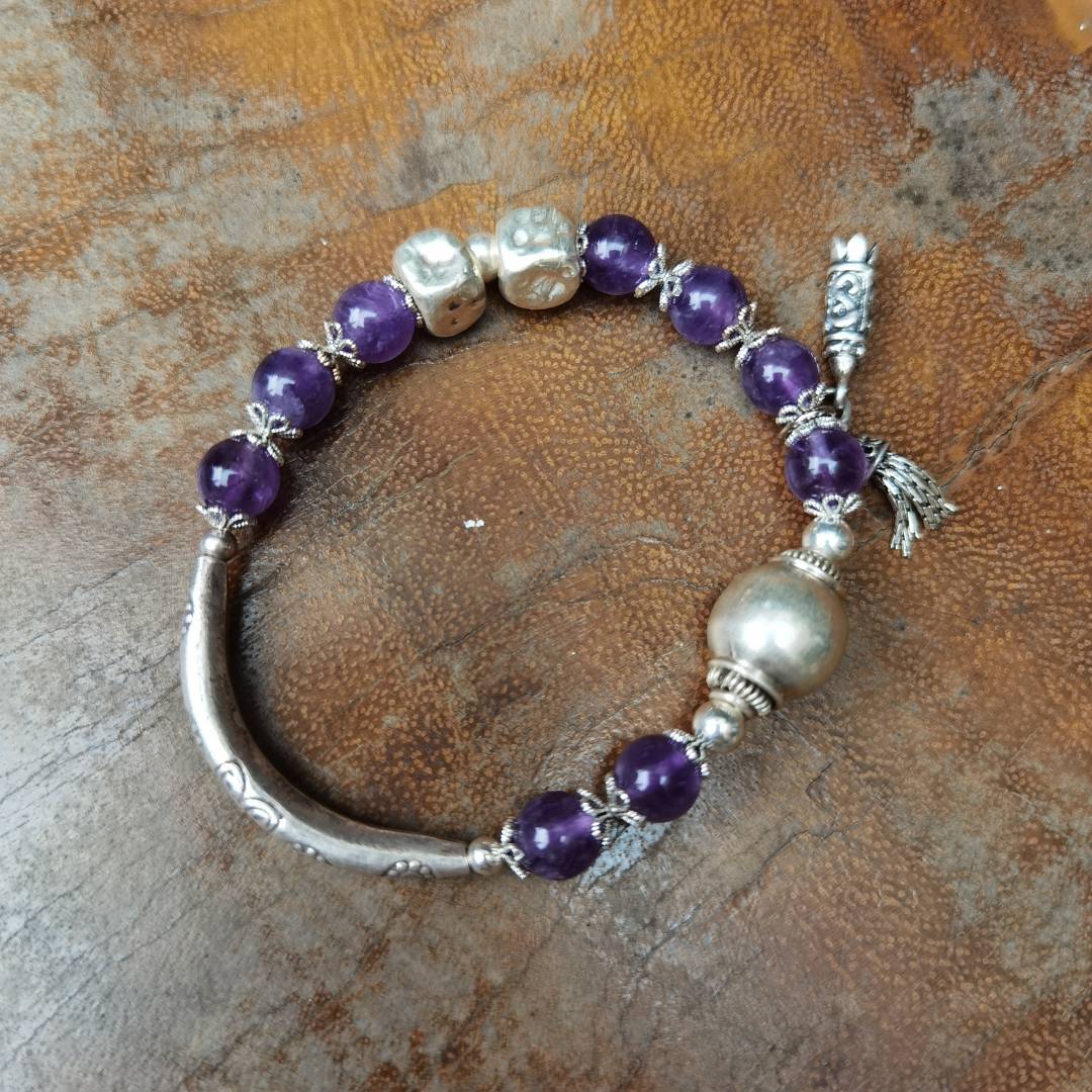 925银紫水晶手链