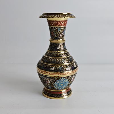 彩绘铜花瓶10.5*10.5*19.7cm
