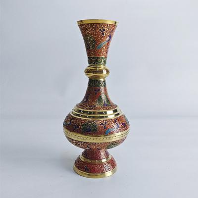 彩绘铜花瓶12.4*12.4*26.4cm