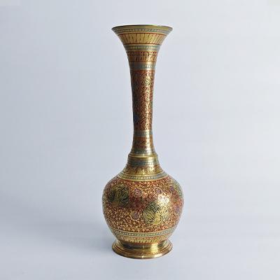 彩绘铜花瓶14*14*36.5cm