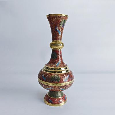 彩绘铜花瓶14.5*14.5*33cm