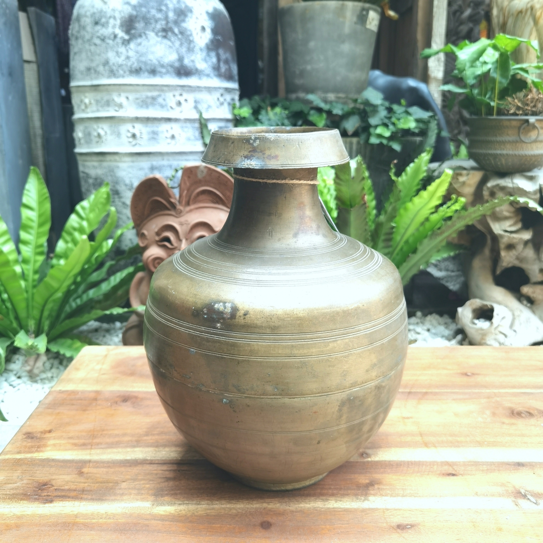 铜花瓶26*26*35cm - 老铜器- 艺术家具,印巴文化，一带一路文创产品实力